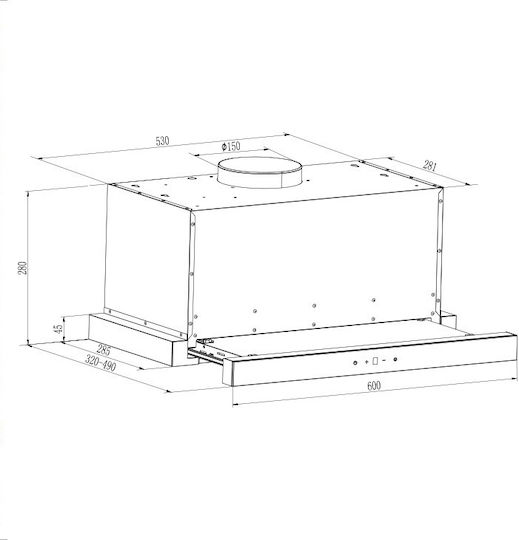 Gruppe Ammos Forte Hota Glisantă 60cm Negru