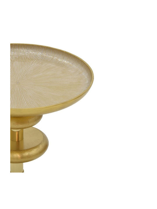Rundes Beistelltisch Trego I Metall Gold-Weiß M33xL33xH42cm