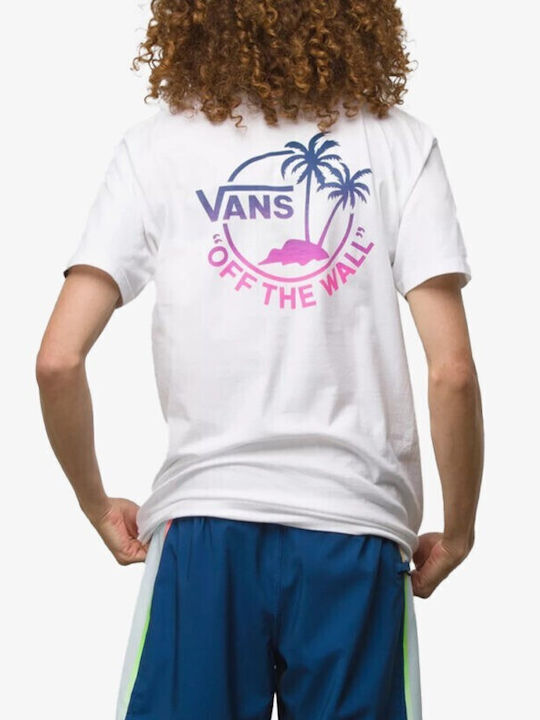 Vans Mini Dual Palm Men's Short Sleeve T-shirt White/pink