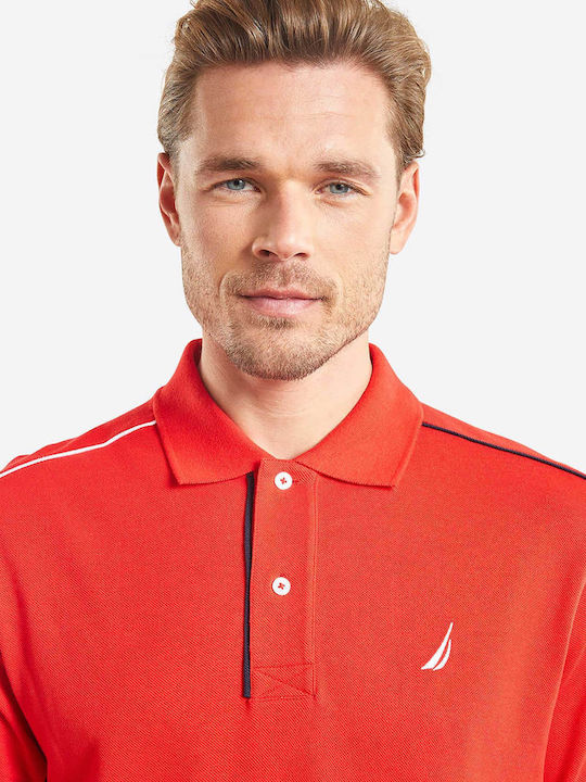 Nautica Men's Short Sleeve Blouse Polo RED