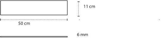 Karag Mensole Επιτοίχια Ραφιέρα Μπάνιου Γυάλινη 50x11x6cm Διάφανη
