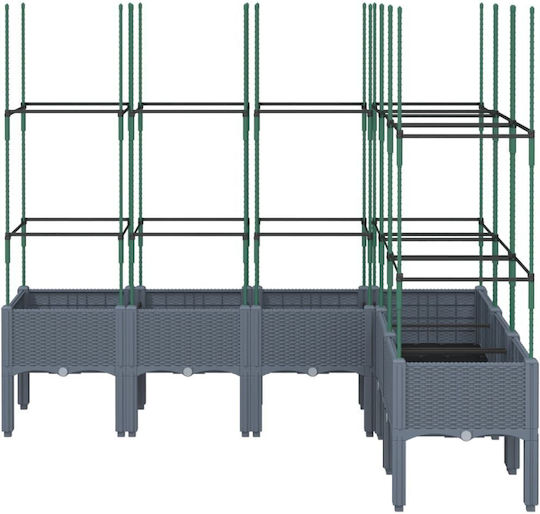 vidaXL Ζαρντινιέρα Πλαστική Γκρι 160x120x142.5εκ.