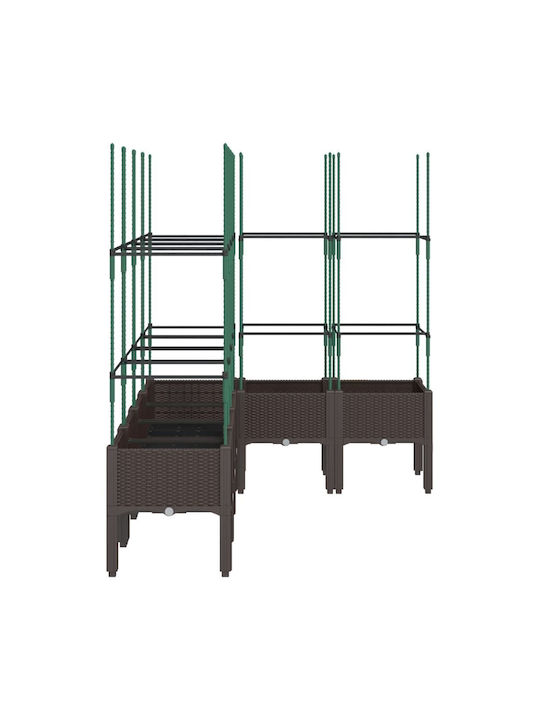 vidaXL Planter Box Plastic Brown 160x120x142.5cm.