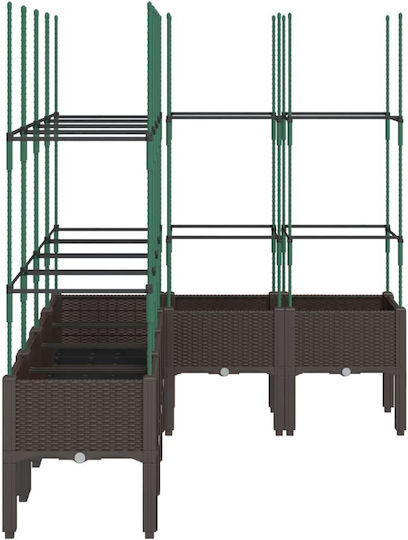 vidaXL Ζαρντινιέρα Πλαστική Καφέ 160x120x142.5εκ.