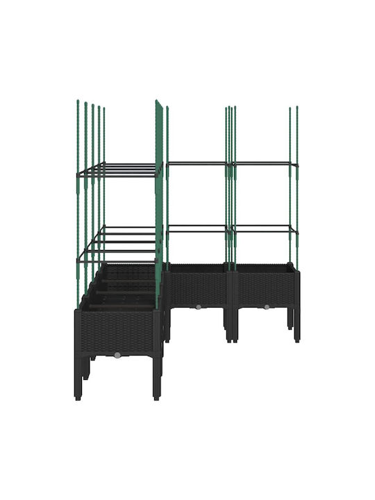 vidaXL Planter Box Plastic Black 160x120x142.5cm.