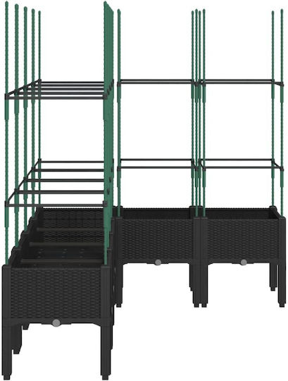 vidaXL Ζαρντινιέρα Πλαστική Μαύρο 160x120x142.5εκ.