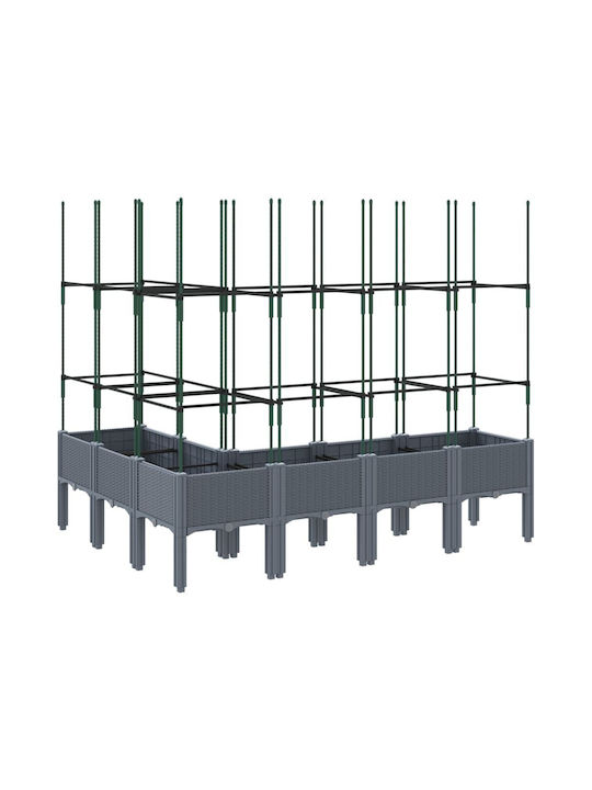 vidaXL Ζαρντινιέρα Πλαστική Γκρι 160x120x142.5εκ.