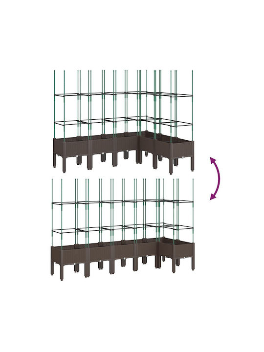 vidaXL Planter Box Plastic Brown 160x120x142.5cm.