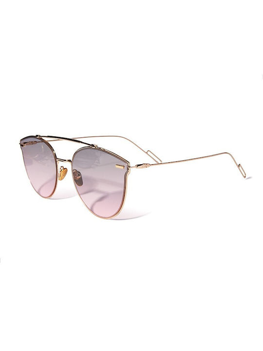 V-store Women's Sunglasses with Gold Metal Frame and Pink Gradient Lens 18489