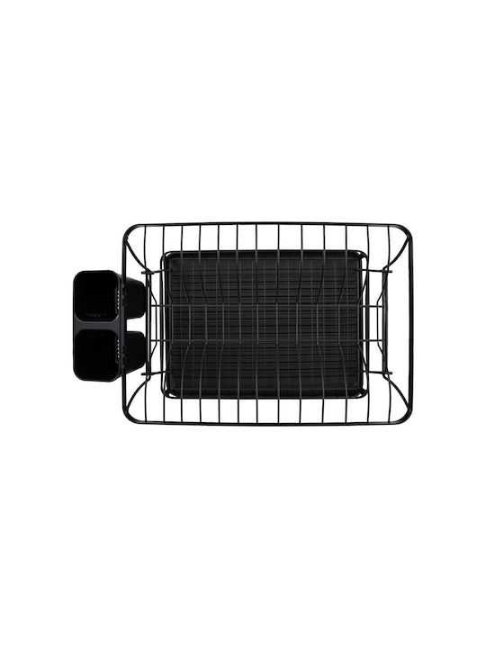 Estia Geschirrabtropfer Zweistöckig Aus Metall in Schwarz Farbe 42x29x31cm