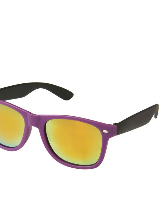 V-store Unisex Sonnenbrille mit Kunststoffrahmen Neon Purple Black Spiegel