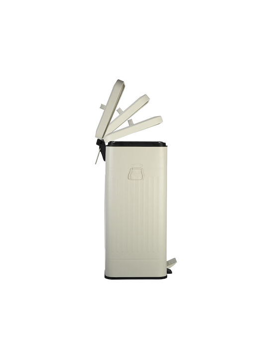 Estia Soft Close Waste Bin Waste Metallic with Pedal Ivory 30lt 1pcs