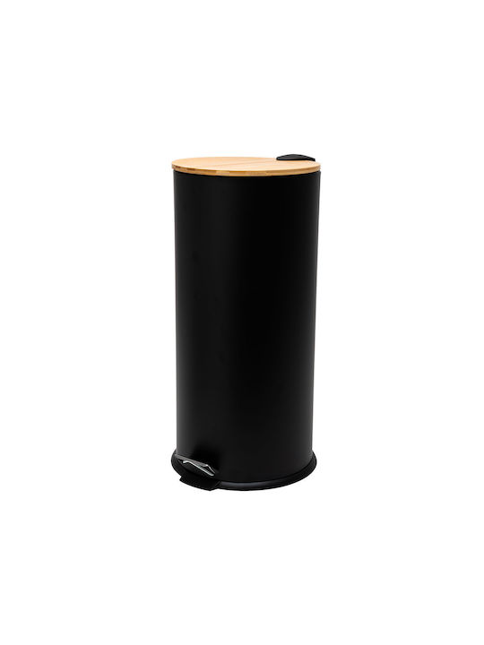 Estia Soft Close Waste Bin Waste Metallic with Pedal Black 30lt 1pcs