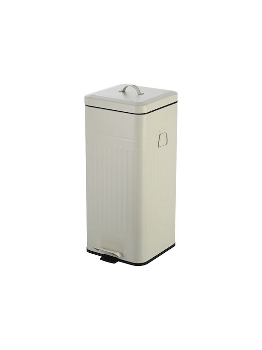 Estia Soft Close Waste Bin Waste Metallic with Pedal Ivory 30lt 1pcs