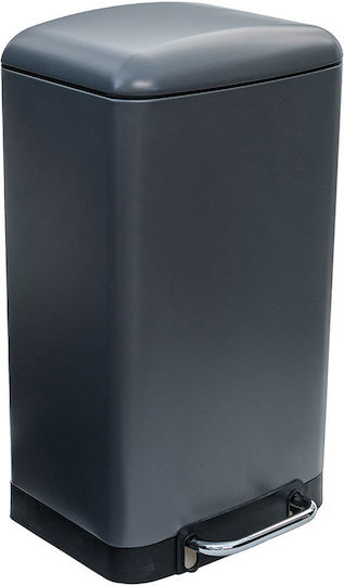 Estia Κάδος Soft Close Απορριμμάτων Μεταλλικός με Πεντάλ Grey Matte 30lt