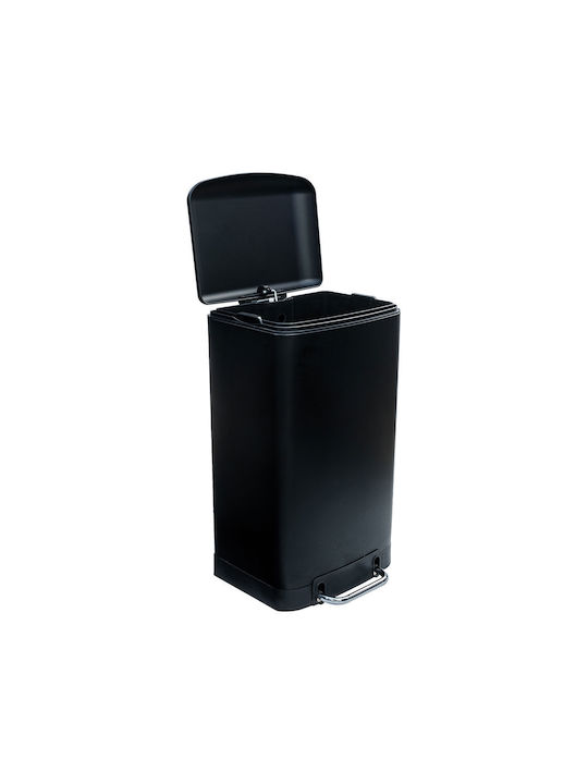 Estia Soft Close Metal Pedal Waste Bin 30lt Black Matte