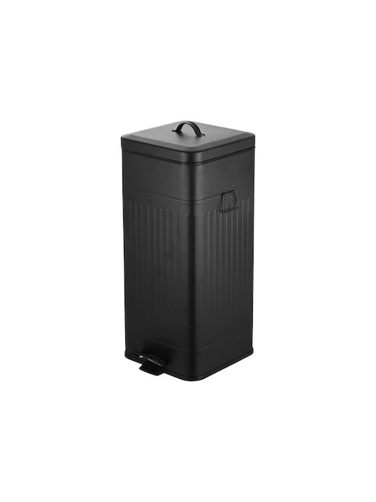 Estia Soft Close Waste Bin Waste Metallic with Pedal Black 30lt 1pcs