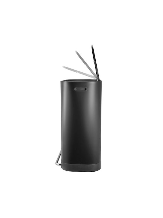 Estia Soft Close Waste Bin Waste Metallic Black 60lt 1pcs