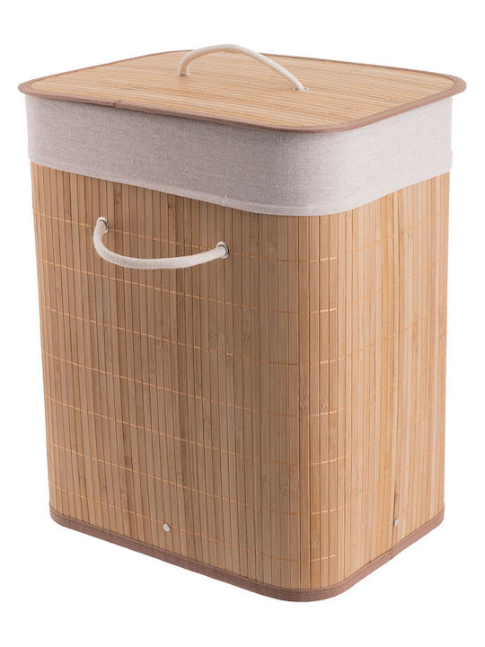 Estia Laundry Basket Bamboo Folding with Cap 40x30x50cm Beige