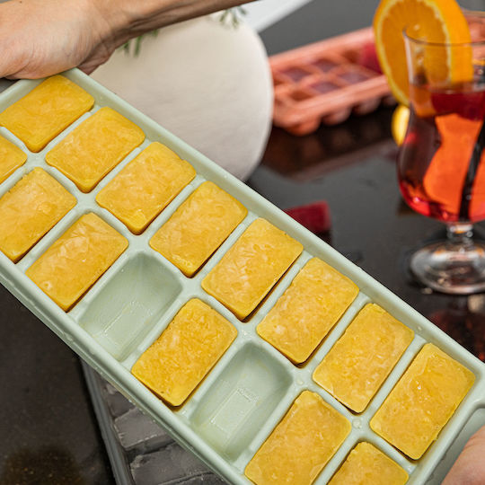Plastic Ice Cube Tray 16 Slots Mint Green