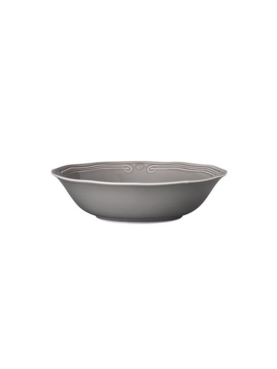 Estia Athénée Porcelain Salad Bowl Gray 23x23x6.6cm 6pcs