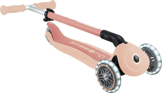 Globber Kids Scooter Foldable Go Up Active Lights Ecologic 3-Wheel with Seat for 15+ Months Orange