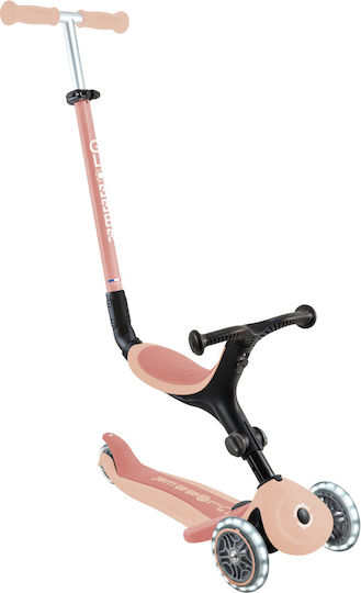 Globber Kids Scooter Foldable Go Up Active Lights Ecologic 3-Wheel with Seat for 15+ Months Orange