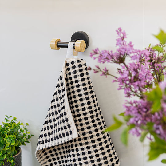 Estia Bamboo Essentials Άγκιστρο Μπάνιου Διπλό Μαύρο