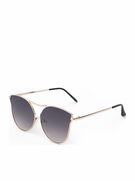 V-store Sunglasses Ροζ Χρυσά with Metal Frame & Purple Lens