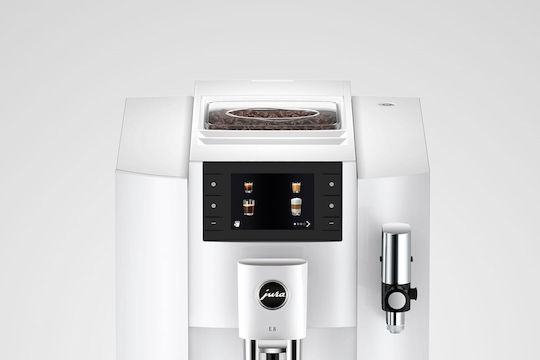 Jura E8 Piano Automatic Espresso Coffee Machine 1450W Pressure 15bar with Grinder Piano White 15585