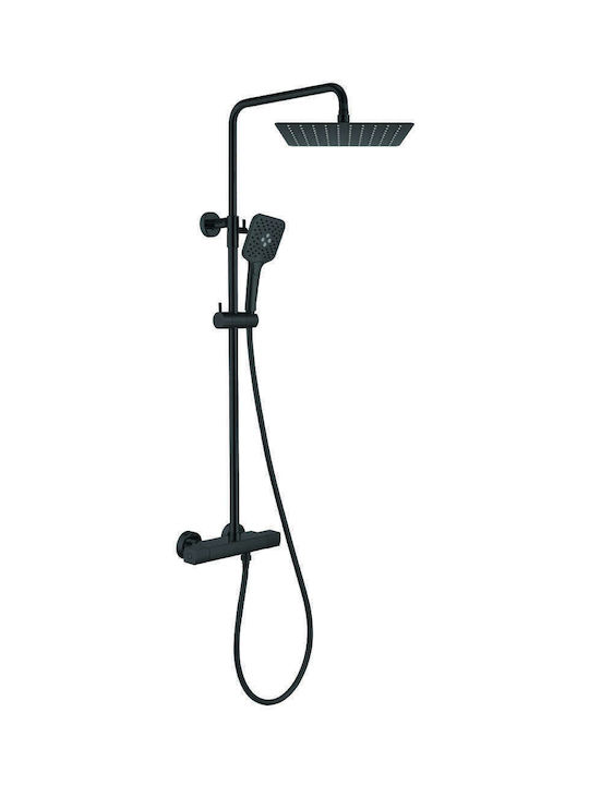 Orabella Adjustable Shower Column with Mixer Black