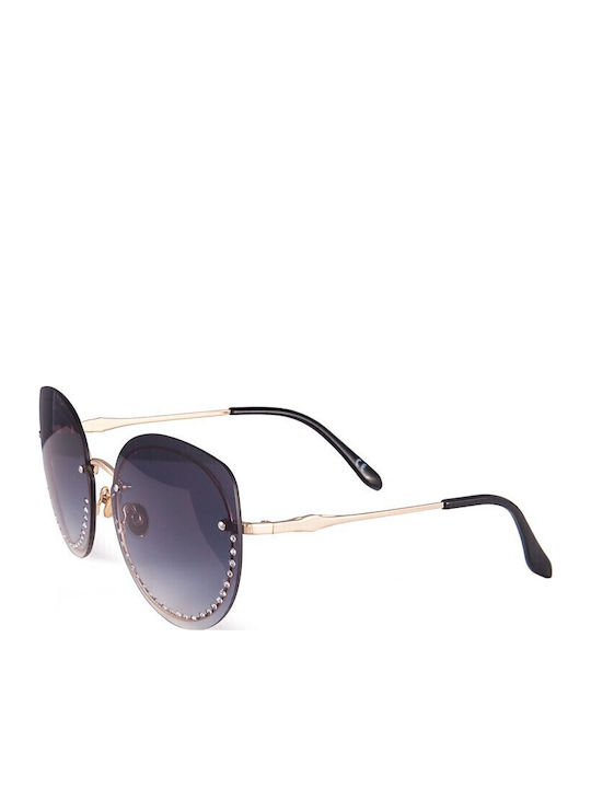 V-store Sunglasses Ροζ Χρυσά with Metal Frame V-store Sunglasses Ροζ Χρυσά with Metal Frame