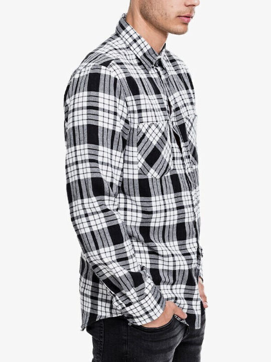 Μακρυμάνικo Βαμβακερό Πουκάμισο Καρό White/Black