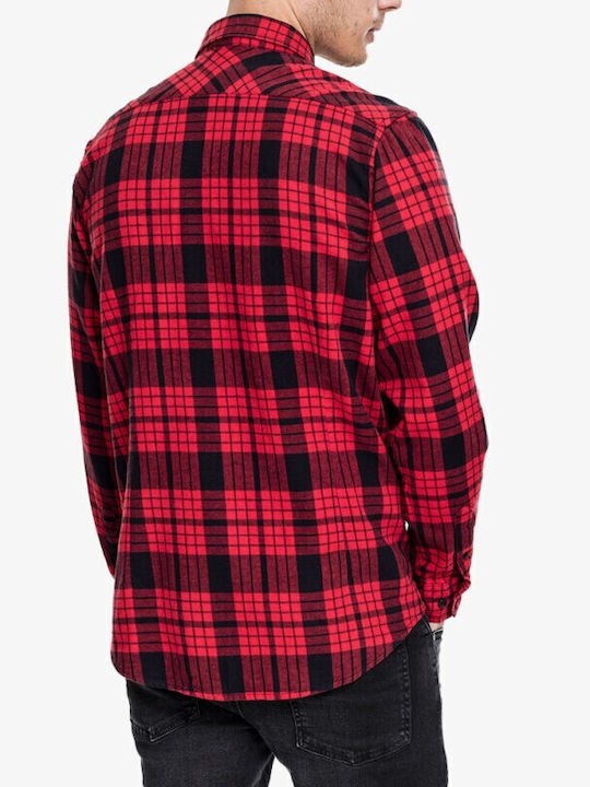 Urban Classics Men's Shirt Cotton Checked Red/Black