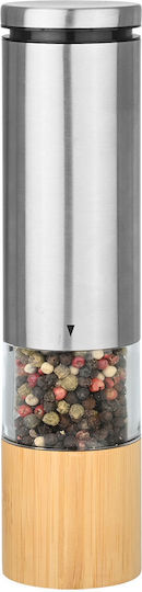 Estia Bamboo Essentials Ηλεκτρικός Μύλος Αλατιού Inox σε Ασημί Χρώμα 21cm