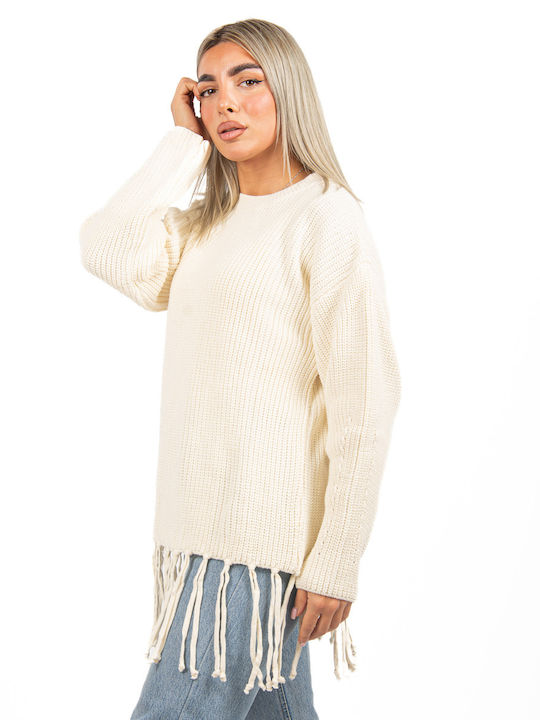 Ecru Häkelpullover