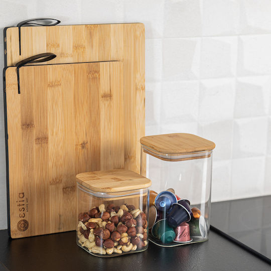 Estia Essentials Стъклен Прозрачен Буркан За Обща Употреба С Капак 550ml