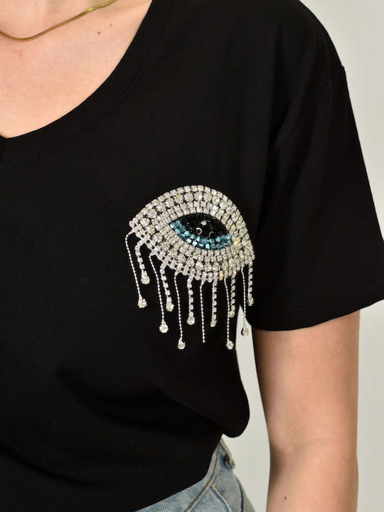 Black Rhinestone T-shirt 24156 Black Rhinestone T-shirt 24156