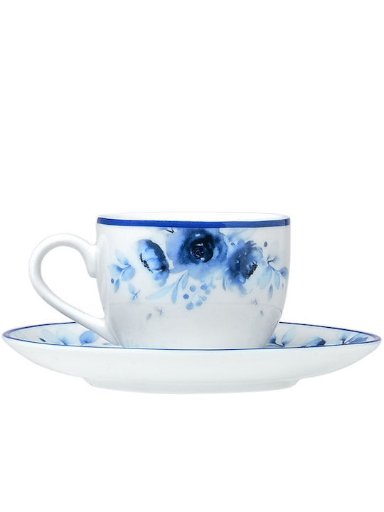 Estia Blue Rose Cup Coffee Porcelain Brown 100ml