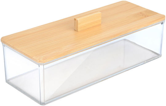 Bamboo Rectangular Storage And Organization Box 23.3x9.4x8.8cm With Lid