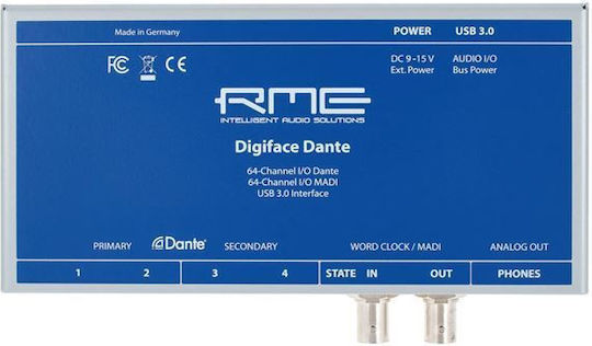 RME Digiface Dante Εξωτερική Επαγγελματική Κάρτα Ήχου με Σύνδεση USB, Ethernet