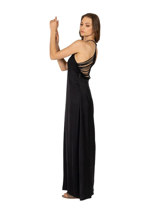 Maxi Evening Dress Satin Black