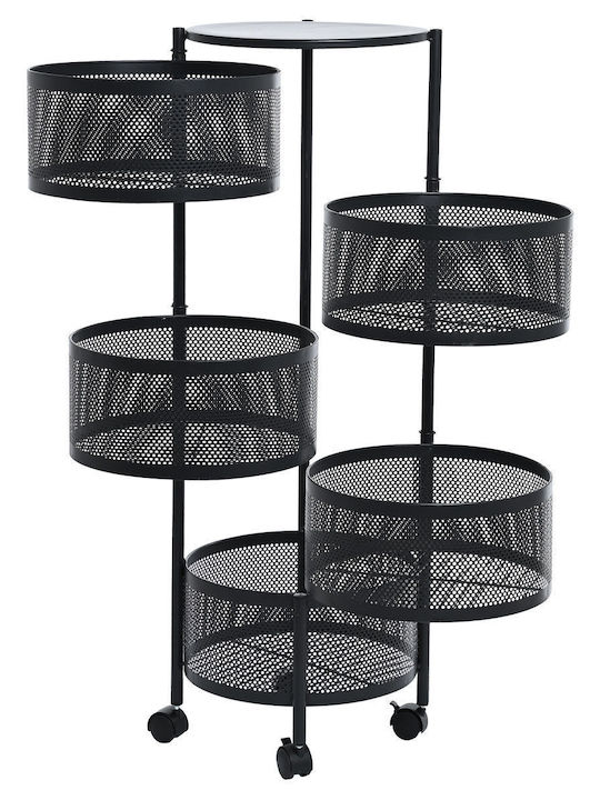 Estia Metallic Kitchen Rack 5 Tiers Black 33x33x75cm