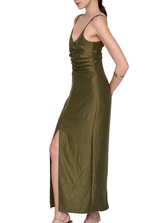 Rochie Ale cu Bretele și Deschidere Frontală 82255863-olive Femei