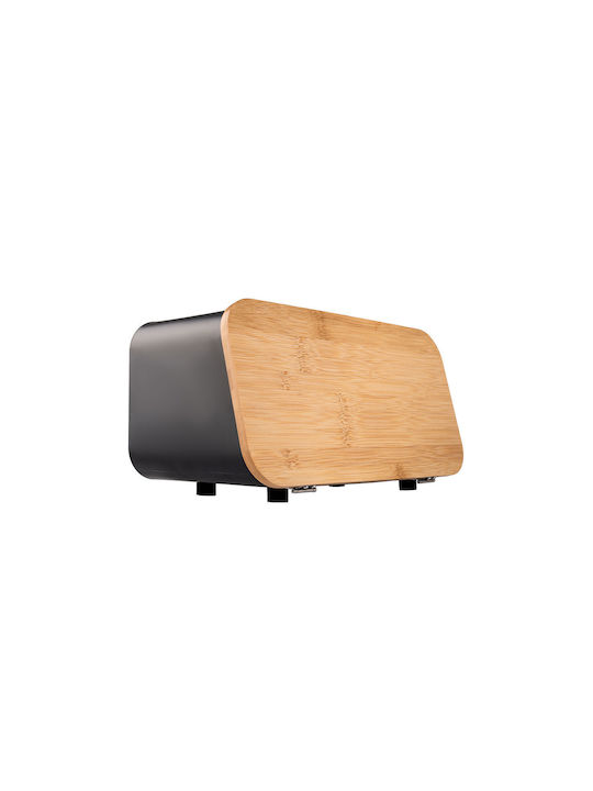 Estia ESSENTIALS Bread Box with Lid made of Bamboo Black 34.5x19x17cm