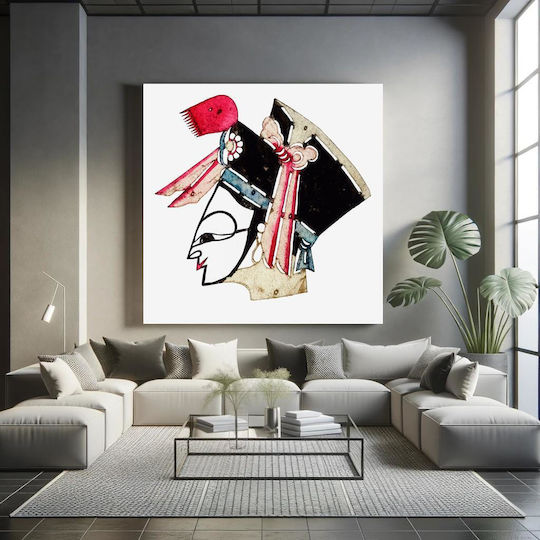 One From A Collection Of 117 Shadow Puppet Heads Gemälde auf Leinwand 110x110cm