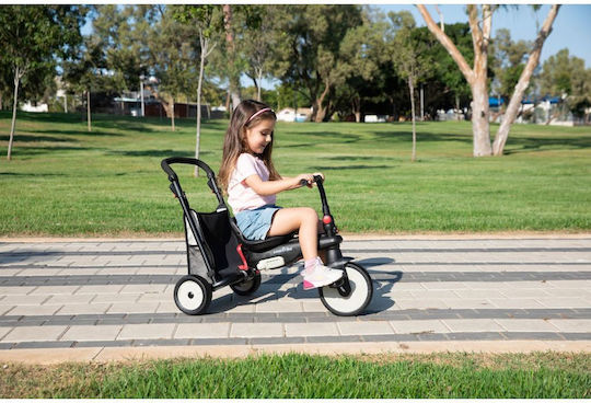 Smart Trike Детска Триколка STR3 Folding Сгъваем, Преобразуем с Родителска Дръжка & Сенник за 9+ месеца Черен