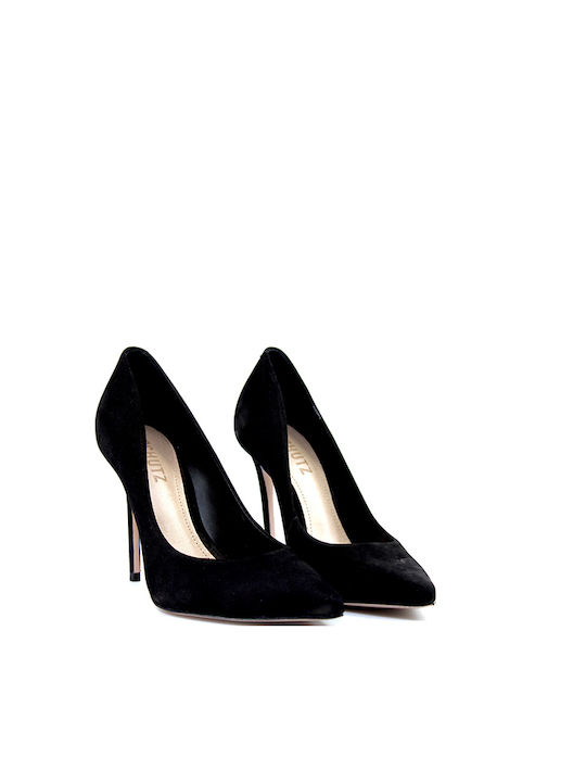 Schutz Leather Pointed Toe Black High Heels