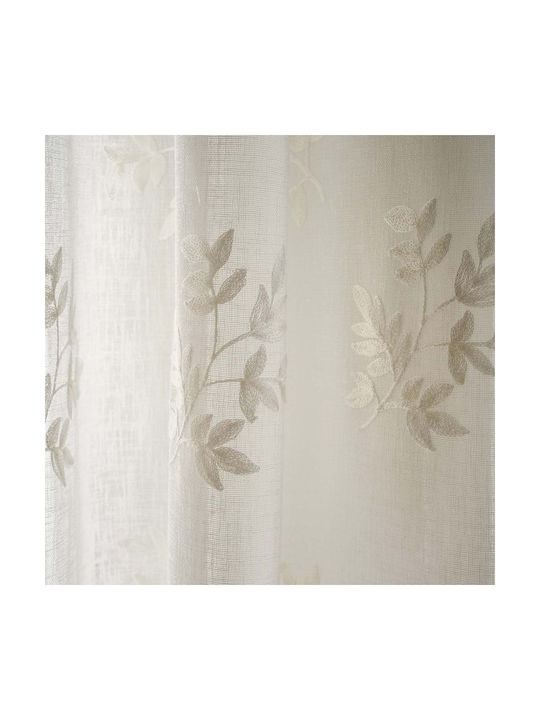 Gofis Home Vorhang mit Grommet Leaf Weiß 140x280cm