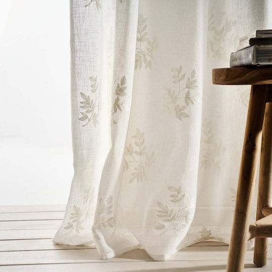 Gofis Home Grommet Curtain Leaf White 140x280cm